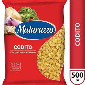 Fideos Codito Rayado Matarazzo Paquete  x 500 Grs