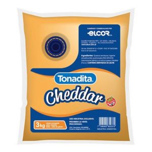 Queso Cheddar Fundido Tonadita Caja (2 Pouch x 3 Kg)