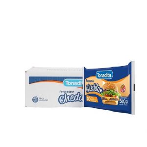 Queso Cheddar Feteado Tonadita Caja 4,6 Kg (8 paq x 40 Fetas)