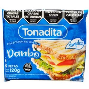 Queso Danbo Feteado Tonadita Caja 2,16 kg (18 Paq x 8 Fetas)