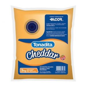 Queso Cheddar Fundido Americano Tonadita Caja (2 Pouch x 3 Kg)