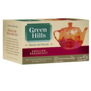 Té English Breakfast Green Hills Saquitos Ensobrados Pack (12 x 20 unid)