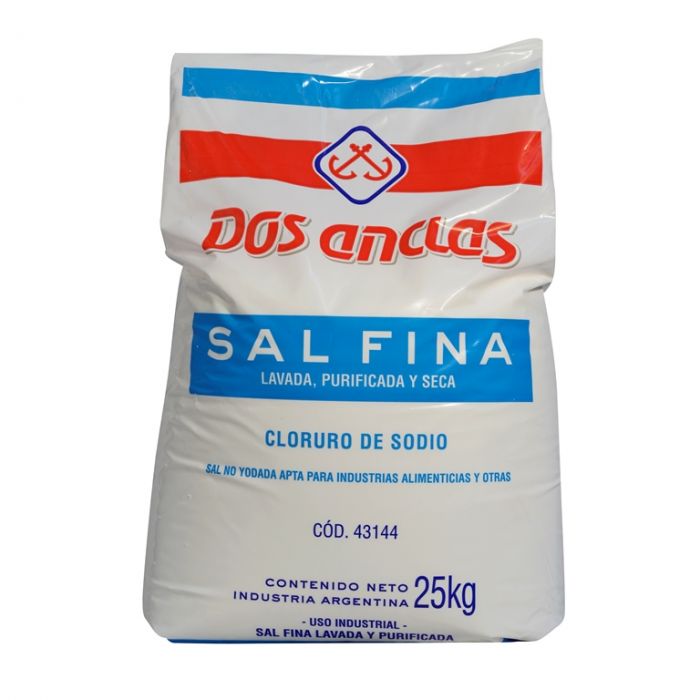 MayoristaNet ONline Sal Fina Dos Anclas Bolsa x 25 Kg