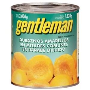 Duraznos en Mitades Gentleman Lata x 3 Kg