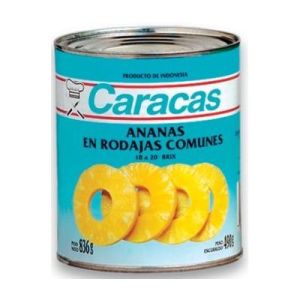 Anana en Rodajas Caracas (10 Rodajas) Lata (12 x 836 gr)