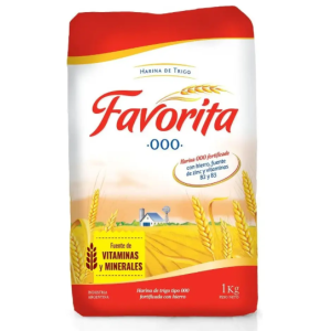 Harina de Trigo 000 Favorita Paquete (15 x 1 Kg)
