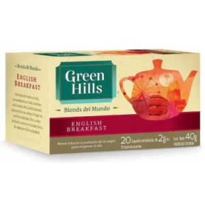 Té English Breakfast Green Hills Saquitos Ensobrados Pack (12 x 20 unid)