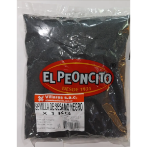 Semillas de Sesamo Negro El Peoncito Bolsa x 1 Kg