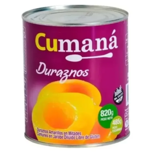 Duraznos en Mitades Cumana Lata (12 x 820 gr)