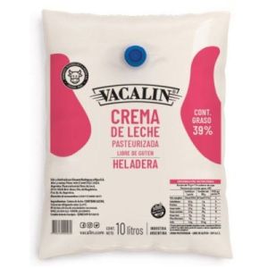 Crema de Leche (39%) Vacalin Sachet x 10 Lts Heladera