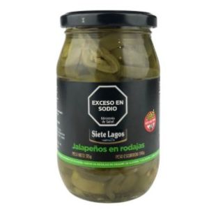 Jalapeños Vinagre Rodajas Siete Lagos (Turquia) Fco x 315 Grs