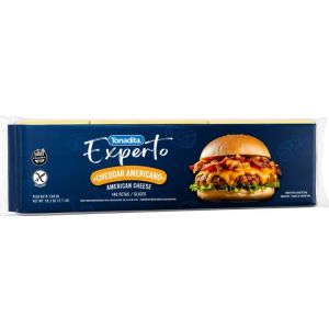 Queso Cheddar Feteado Amer. Tonadita Caja x 10 Kg (6paqx140 Fetas)