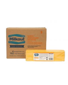 Queso Cheddar Feteado Milkaut Caja x 9,48 Kg (4x192 Fetas)